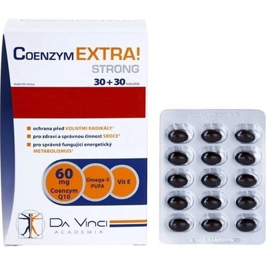 DA VINCI COENZYM Extra Fort 60 mg 1×60 cps, 30+30 gratuit