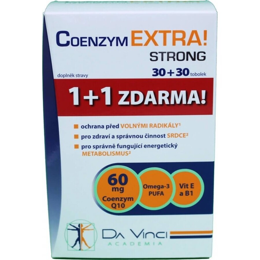 DA VINCI COENZYM Extra Fort 60 mg 1×60 cps, 30+30 gratuit