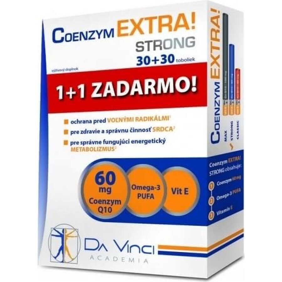 DA VINCI COENZYM Extra Fort 60 mg 1×60 cps, 30+30 gratuit