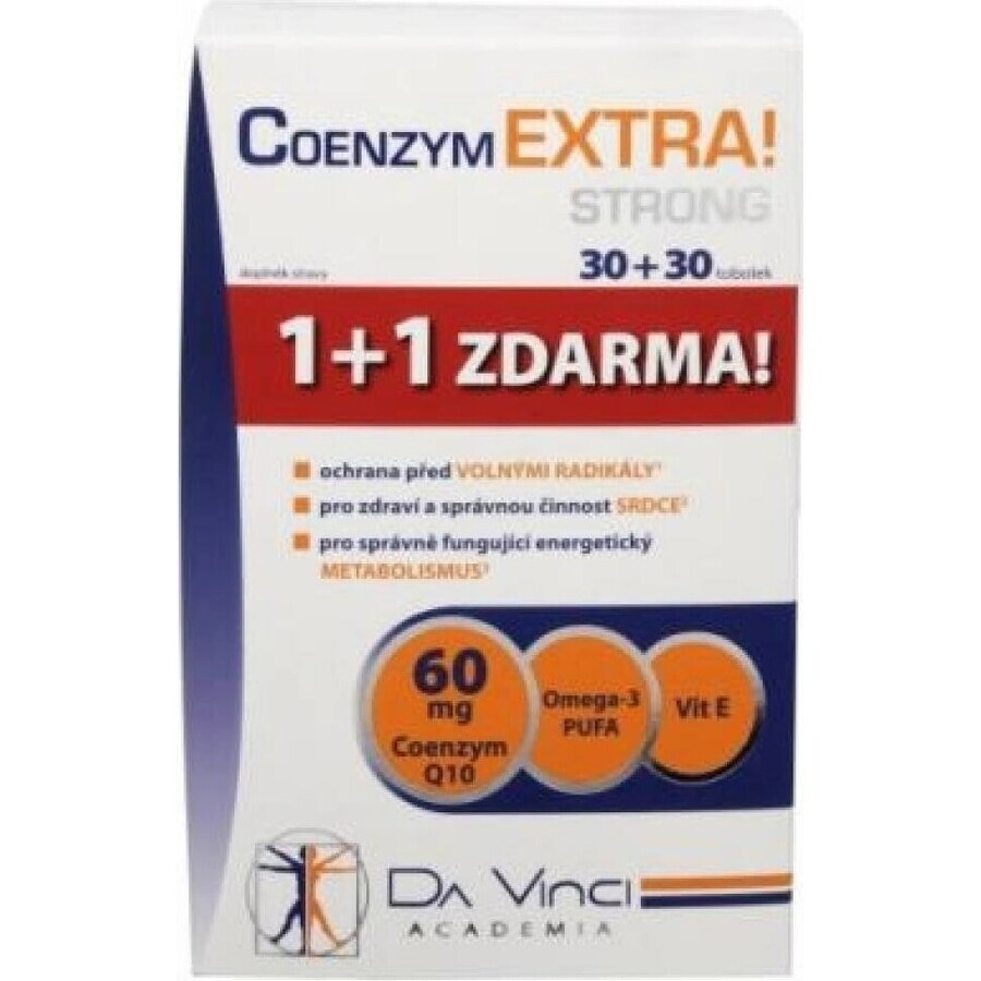 DA VINCI COENZYM Extra Fort 60 mg 1×60 cps, 30+30 gratuit