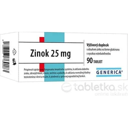 GENERICA Zink 25 mg 1×90 tbl