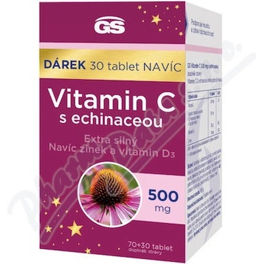 GS Vitamina C 500 con echinacea 1×100 tbl, integratore alimentare