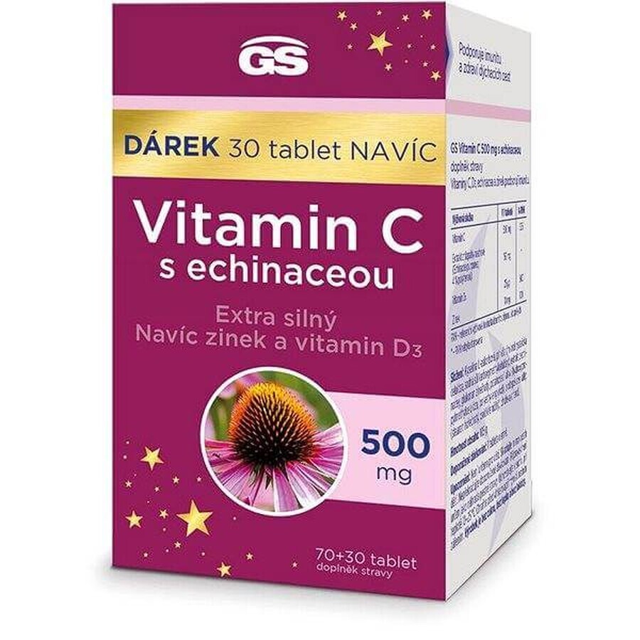 GS Vitamina C 500 con echinacea 1×100 tbl, integratore alimentare
