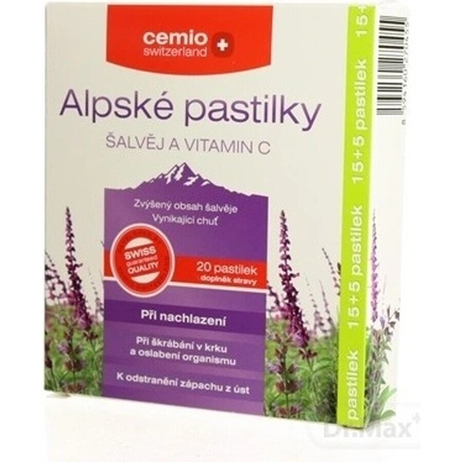 Cemio Alpine SALVIA Y VITAMINA C comprimidos 1×20 tbl, comprimidos fríos