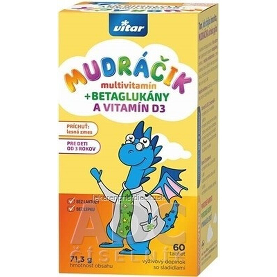 VITAR MUDráčik multivitamins with sea buckthorn 1×60 tbl, forest mix flavor