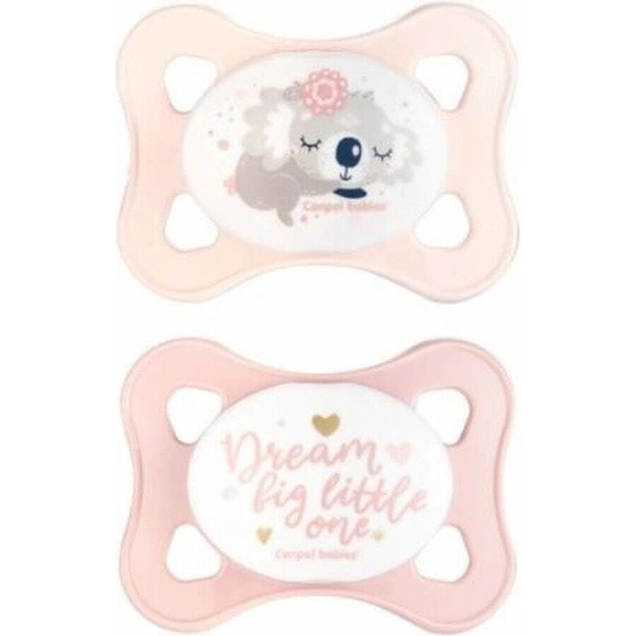 SLEEPY KOALA Silikon Beruhigungsschnuller, symmetrisch MINI 0-2m rosa 1×2 Stück, Beruhigungsschnuller