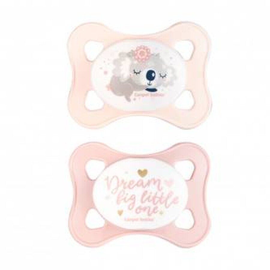 SLEEPY KOALA Silikon Beruhigungsschnuller, symmetrisch MINI 0-2m rosa 1×2 Stück, Beruhigungsschnuller