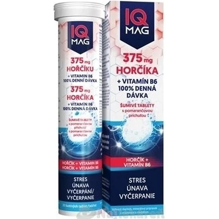 IQ MAG magnesium 375 mg+B6 sinaasappel 1×20 tbl, voedingssupplement