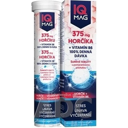 IQ MAG magnesium 375 mg+B6 sinaasappel 1×20 tbl, voedingssupplement