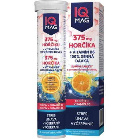 IQ MAG magnesium 375 mg+B6 sinaasappel 1×20 tbl, voedingssupplement