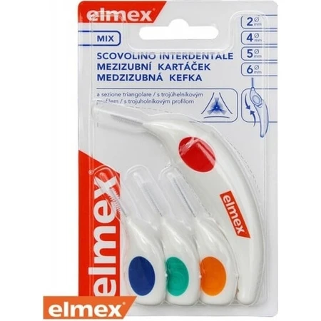 Elmex interdentale tandenborstel 2, 4, 5, 6mm mix 1×4 stuks