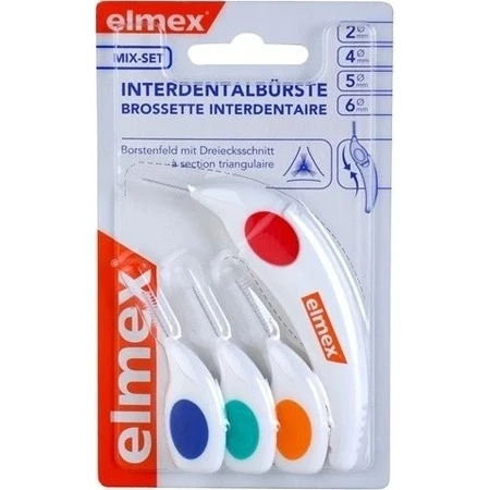Elmex interdentale tandenborstel 2, 4, 5, 6mm mix 1×4 stuks