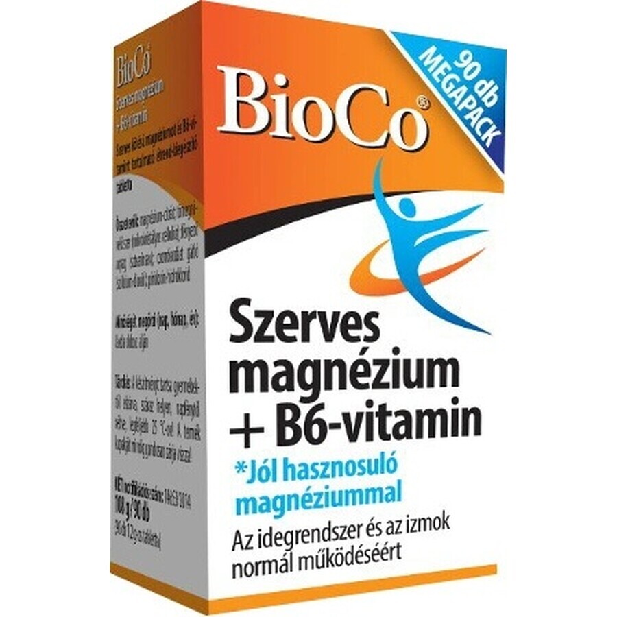 BioCo Organic magnesium + vitamin B6 MEGAPACK tbl tbl 1x90 pcs