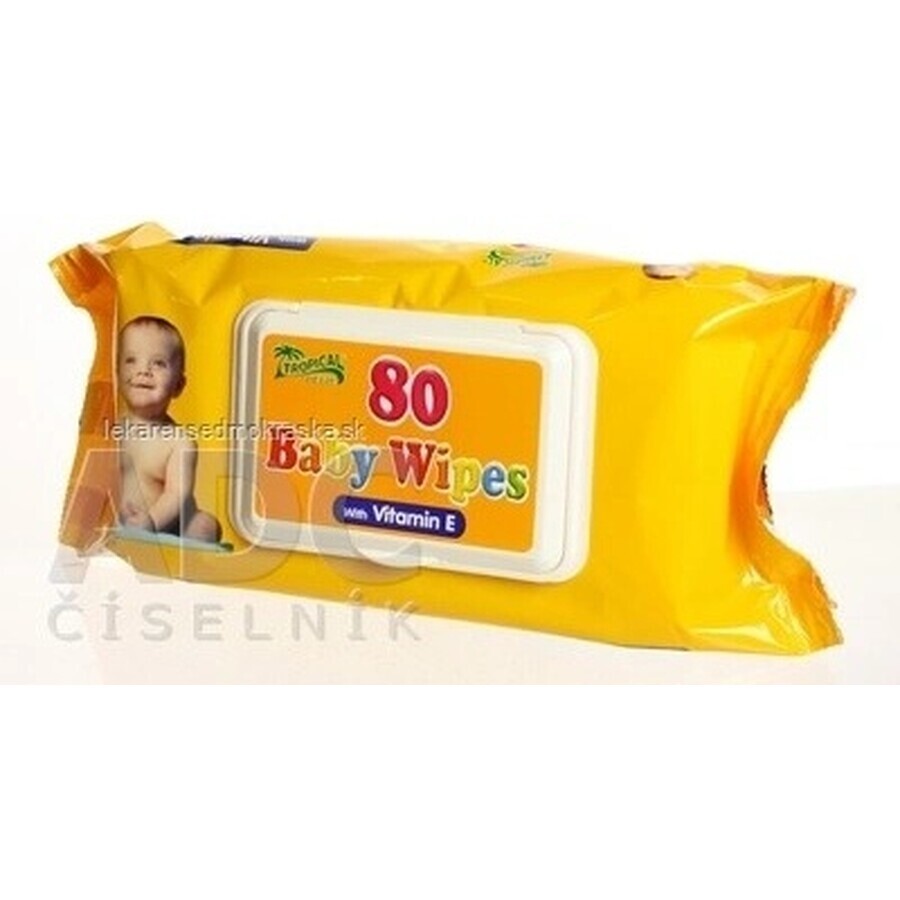Toallitas para bebés con VITAMINA E 1×80 uds, toallitas de lana Toallitas para bebés con VITAMINA E 1×80 uds, toallitas de lana