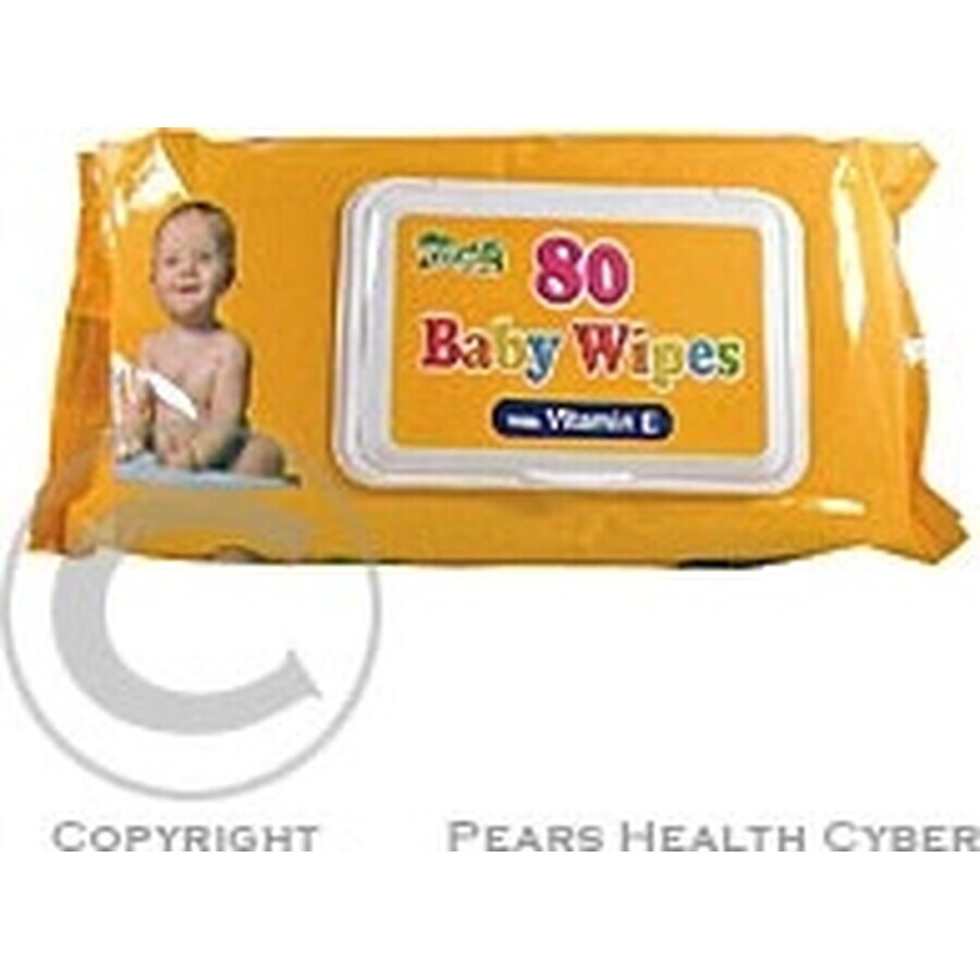 Toallitas para bebés con VITAMINA E 1×80 uds, toallitas de lana Toallitas para bebés con VITAMINA E 1×80 uds, toallitas de lana