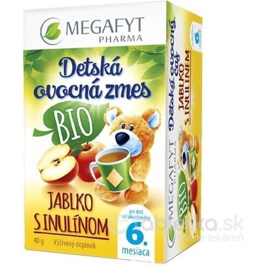 MEGAFYT BIO APFEL MIT INULIN 1×40 g (20×2 g), Früchtetee für Kinder