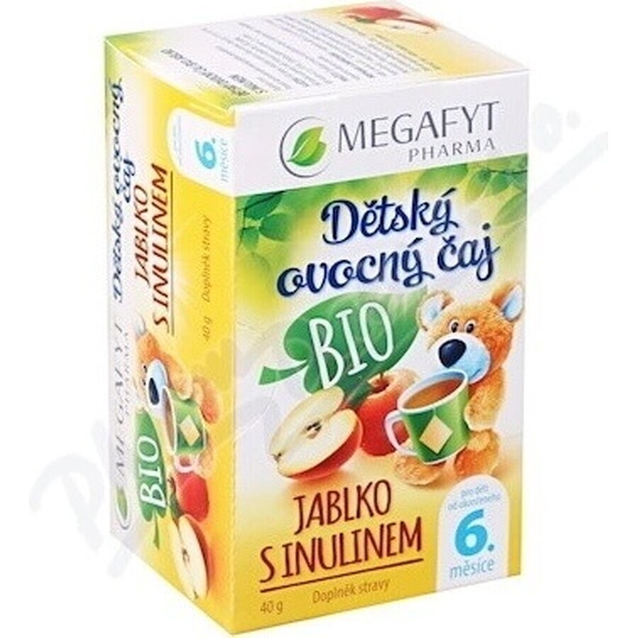 MEGAFYT BIO APFEL MIT INULIN 1×40 g (20×2 g), Früchtetee für Kinder