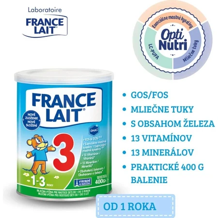 France Lait 3 Milk formula for toddlers 1 to 3 years 1×400 g, milk formula (1-3 years)