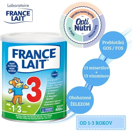 France Lait 3 Milk formula for toddlers 1 to 3 years 1×400 g, milk formula (1-3 years)