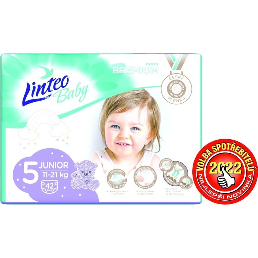 LINTEO BABY Couches jetables Premium 5 JUNIOR (11-21 kg) 42 pcs 1×42 pcs