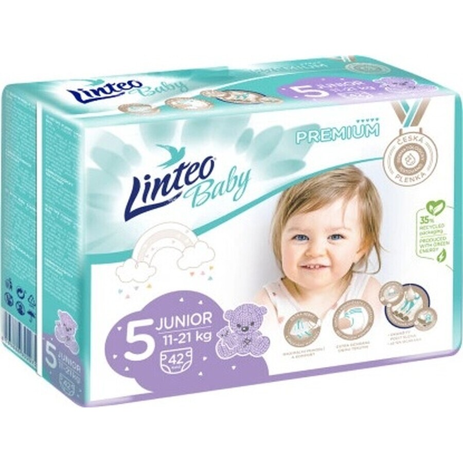 LINTEO BABY Couches jetables Premium 5 JUNIOR (11-21 kg) 42 pcs 1×42 pcs
