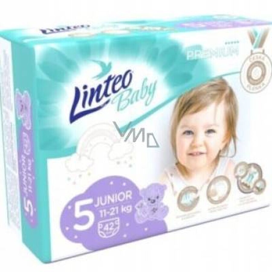LINTEO BABY Couches jetables Premium 5 JUNIOR (11-21 kg) 42 pcs 1×42 pcs