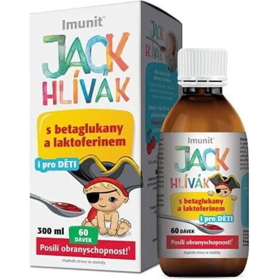 HLIVA JACK JACK JACK SYRUP Glucans, Lactoferrin-Immune 1×300 ml, syrup for children (60 doses)