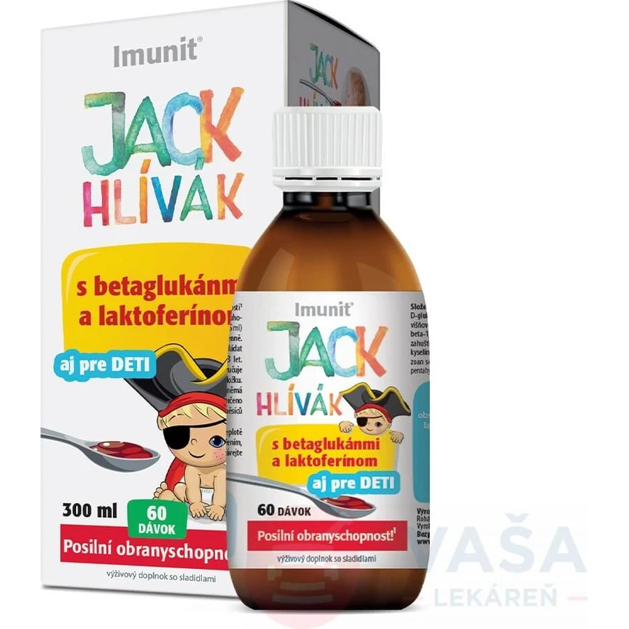 HLIVA JACK JACK JACK SYRUP Glucans, Lactoferrin-Immune 1×300 ml, syrup for children (60 doses)