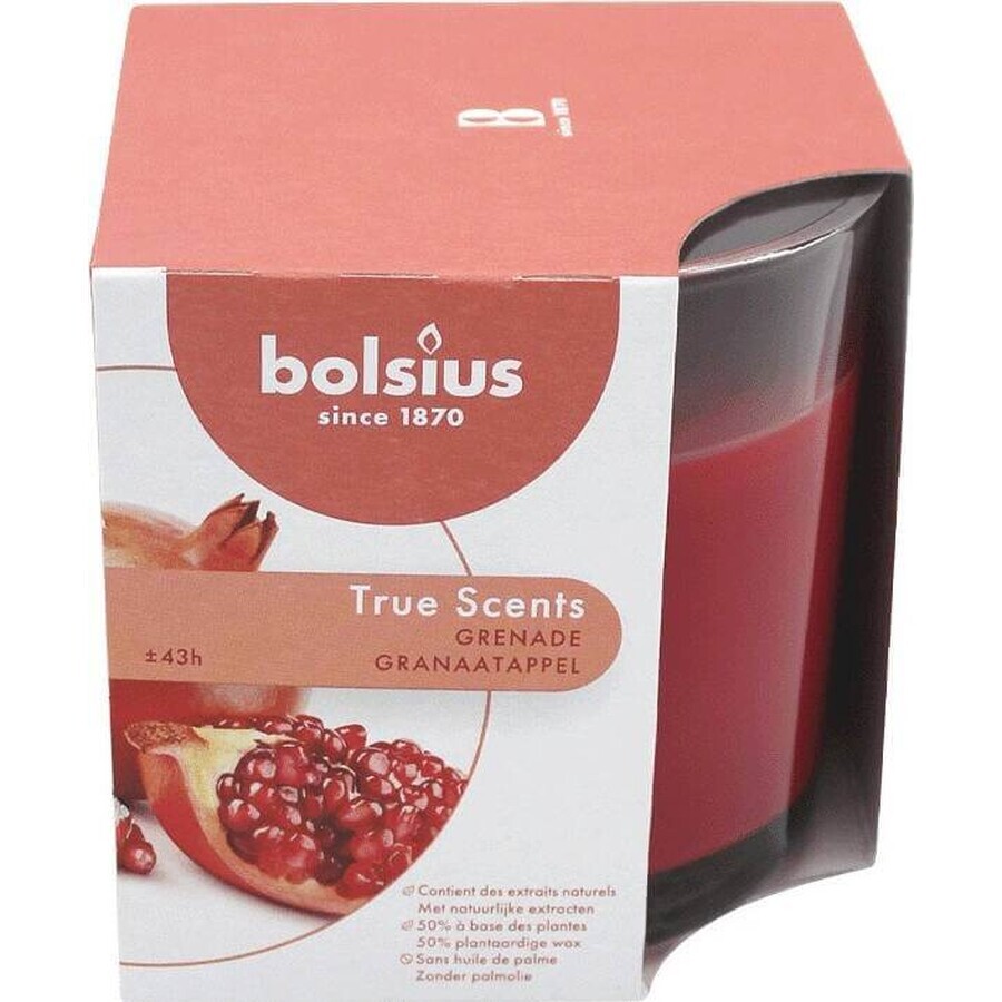 Bolsius Aromatic 2.0 Botella de vidrio 95x95mm Granada, vela perfumada 1×1 ud, vela perfumada Bolsius Aromatic 2.0 Botella de vidrio 95x95mm Granada, vela perfumada 1×1 ud, vela perfumada