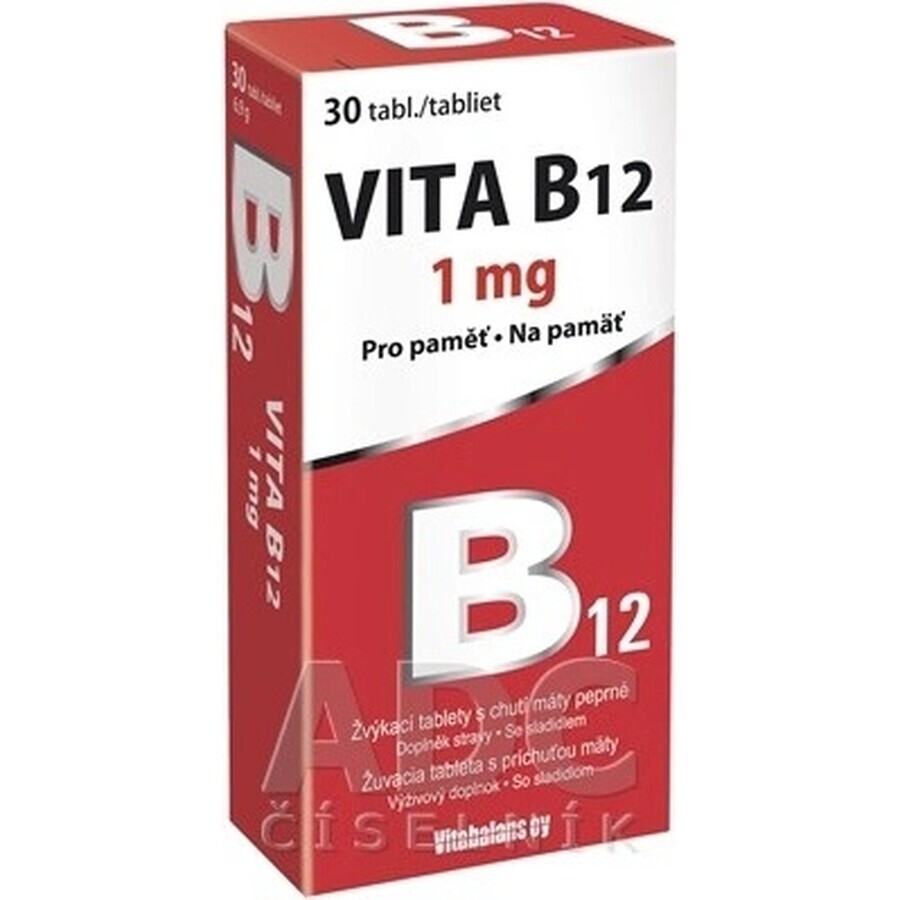 Vitabalans VITA VITA B12 1 mg 1×30 tbl, B12 in compresse masticabili