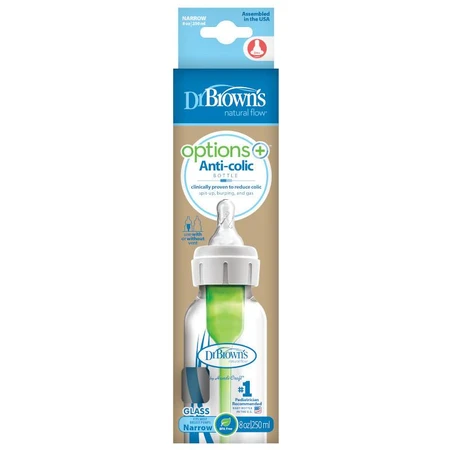 Flasche Dr.Browns GLASS, 250ml 1×1 Stück, Babyflasche 250 ml