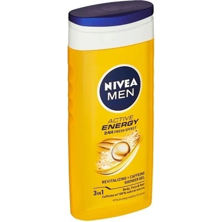 NIVEA Men Active Energy Shower Gel 1×250 ml, hydrate la peau
