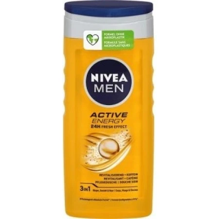 NIVEA Men Active Energy Shower Gel 1×250 ml, hydrate la peau