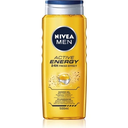 NIVEA Men Active Energy Shower Gel 1×250 ml, hydrate la peau