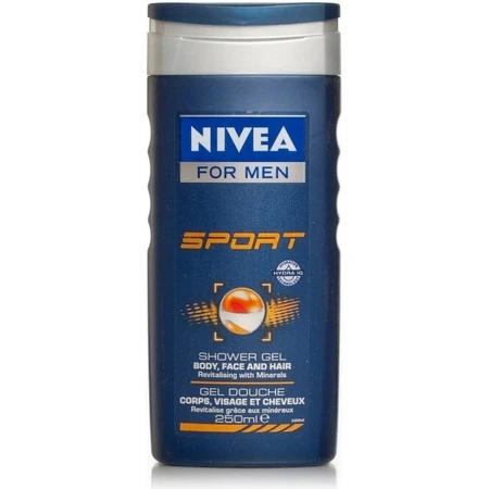 NIVEA Men Active Energy Shower Gel 1×250 ml, hydrate la peau