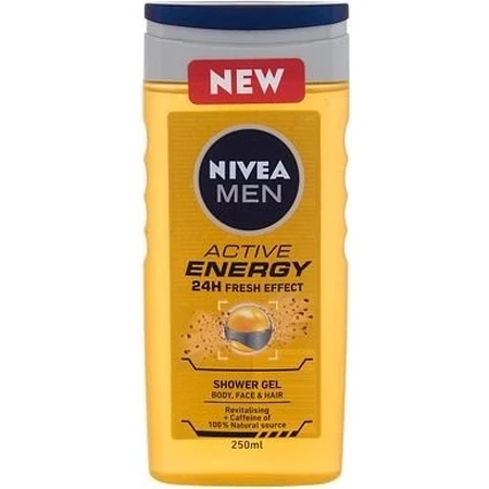 NIVEA Men Active Energy Shower Gel 1×250 ml, hydrate la peau