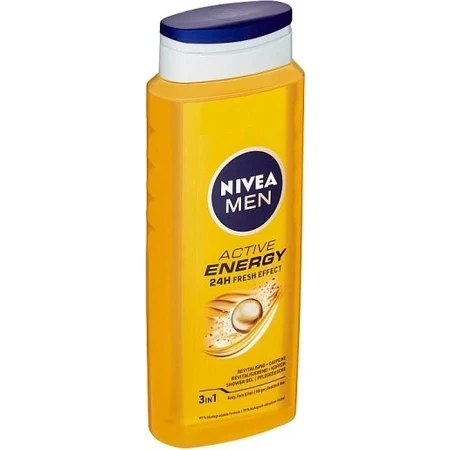 NIVEA Men Active Energy Shower Gel 1×250 ml, hydrate la peau