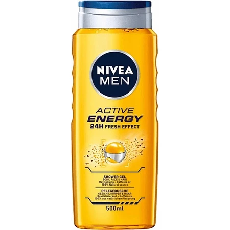 NIVEA Men Active Energy Shower Gel 1×250 ml, hydrate la peau