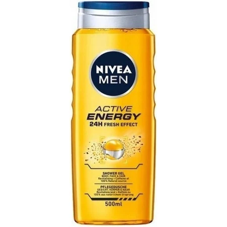 NIVEA Men Active Energy Shower Gel 1×250 ml, hydrate la peau