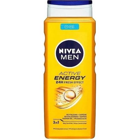 NIVEA Men Active Energy Shower Gel 1×250 ml, hydrate la peau