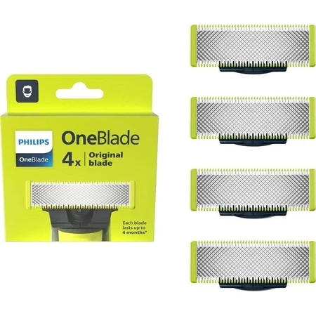 Cuchillas de recambio 4 piezas para Philips OneBlade QP240/50 1×4 piezas, cuchillas de recambio