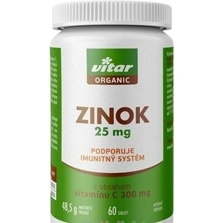 VITAR ORGANIC Zink 25 mg 1×60 tbl, met vitamine C