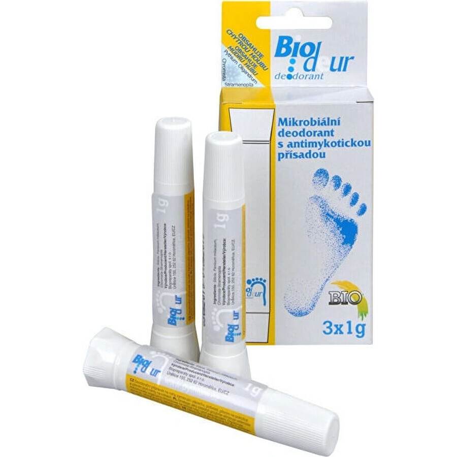 BIODEUR 3G PIELE NEAGRĂ ȘI PICIOARE 3×1 g, deodorant pudră