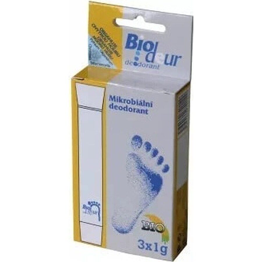BIODEUR 3G PIELE NEAGRĂ ȘI PICIOARE 3×1 g, deodorant pudră