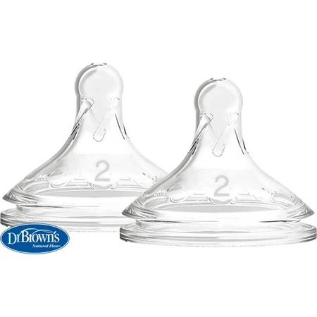 Dr.BROWN'S OPTIONS+ NIVEL 2 1×2, cuello ancho, silicona, 3M+.