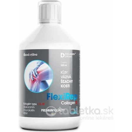 CollagenDrink FlexiRep gewrichtsvoeding collageen type I, II, III 1×500 ml, gewrichten, banden, pezen, botten