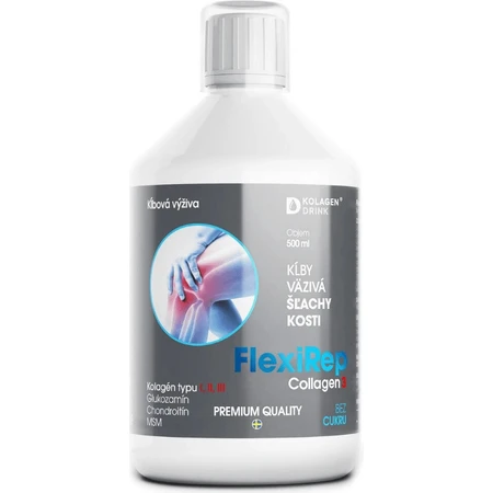 CollagenDrink FlexiRep gewrichtsvoeding collageen type I, II, III 1×500 ml, gewrichten, banden, pezen, botten