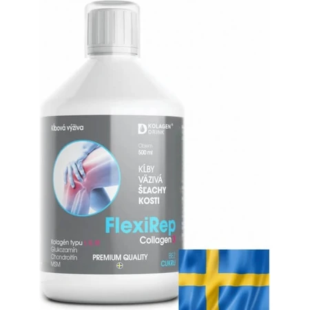 CollagenDrink FlexiRep gewrichtsvoeding collageen type I, II, III 1×500 ml, gewrichten, banden, pezen, botten