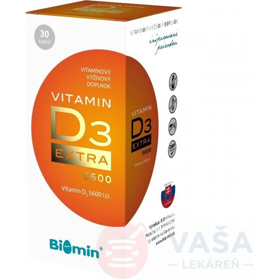 BIOMIN Vitamine D3 EXTRA 1x30 cps, voedingssupplement