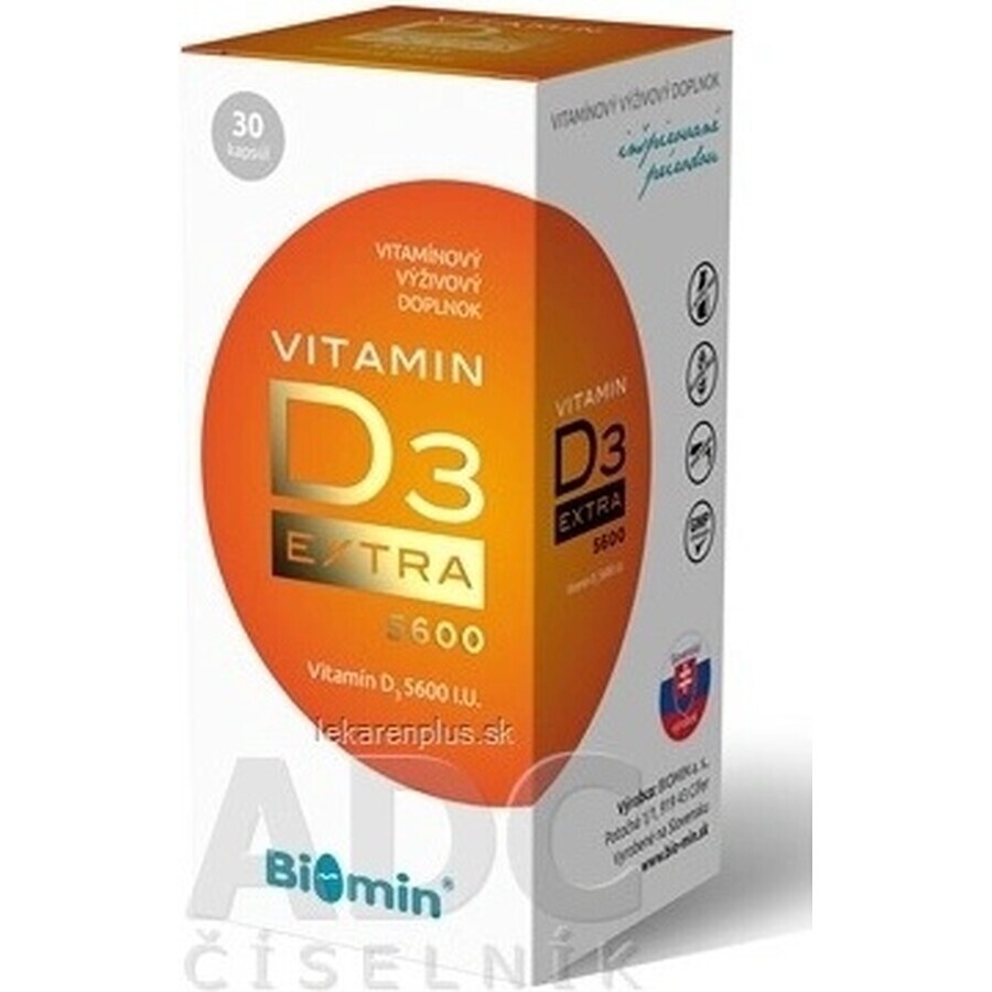 BIOMIN Vitamine D3 EXTRA 1x30 cps, voedingssupplement